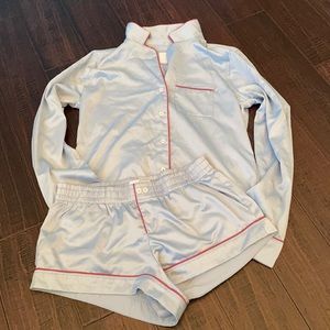 Light blue with pink detailing pj set